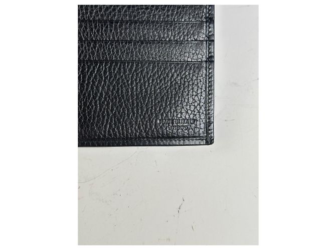 Edge Céline Vintage Celine Pebbled Leather Card Holder Black Gold - view 5