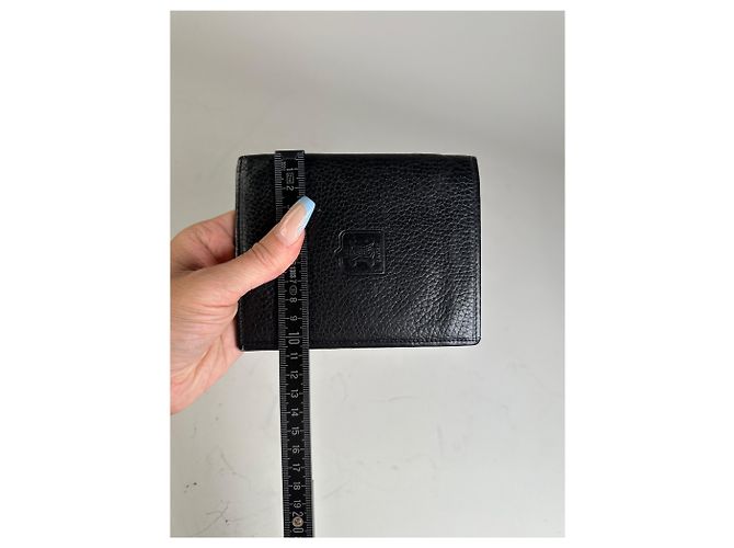 Edge Céline Vintage Celine Pebbled Leather Card Holder Black Gold - view 9