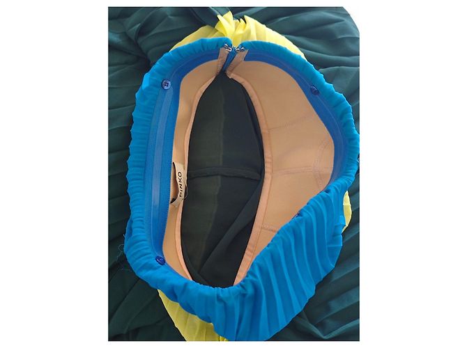 Abito lungo plissé multicolore Pinko Blu Giallo Verde scuro - vista 4