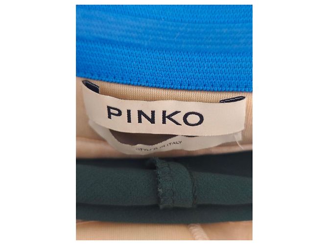 Abito lungo plissé multicolore Pinko Blu Giallo Verde scuro - vista 8