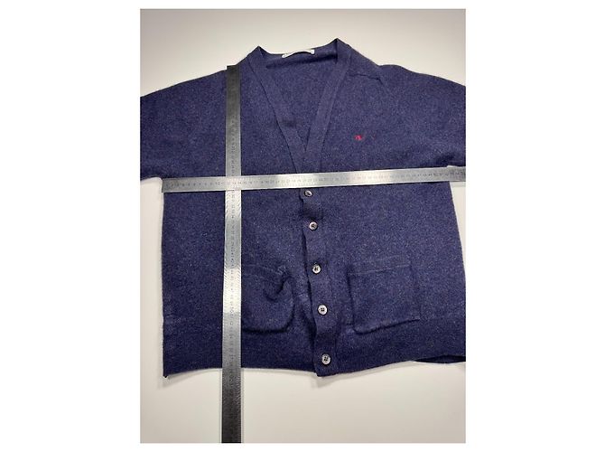 Burberry Cardigan aus reiner Schurwolle Dunkelblau - Ansicht 6