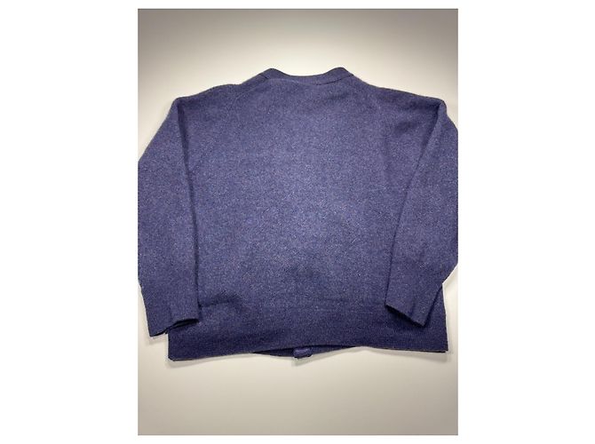 Burberry Cardigan aus reiner Schurwolle Dunkelblau - Ansicht 8