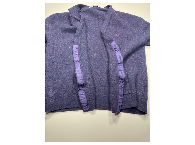 Burberry Cardigan aus reiner Schurwolle Dunkelblau - Ansicht 9