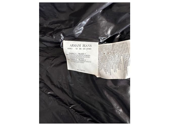 Armani Jeans Chaqueta Acolchada Negra con Cuello de Pelo Negro - vista 10