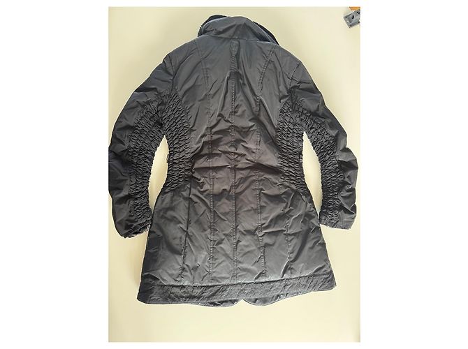 Armani Jeans Chaqueta Acolchada Negra con Cuello de Pelo Negro - vista 13