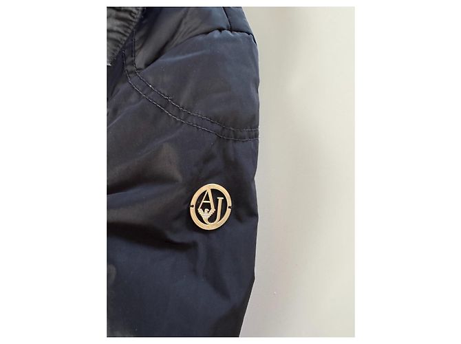 Armani Jeans Chaqueta Acolchada Negra con Cuello de Pelo Negro - vista 9