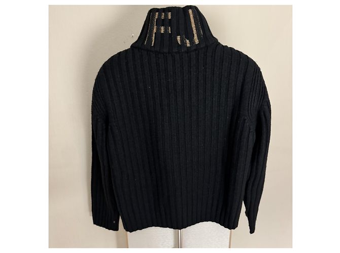 Alberta Ferretti Ferre Grobstrick-Pullover mit Reißverschluss Schwarz - Ansicht 2