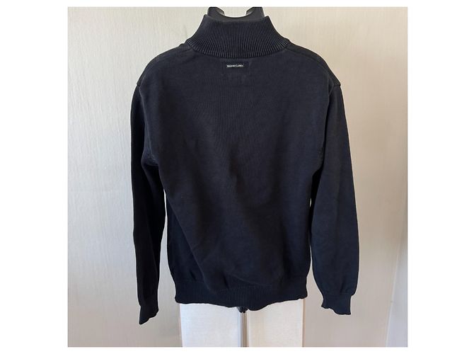 Autre Marque Marlboro Classics Herren Quarter-Zip Pullover Argyle Dunkelblau - Ansicht 2