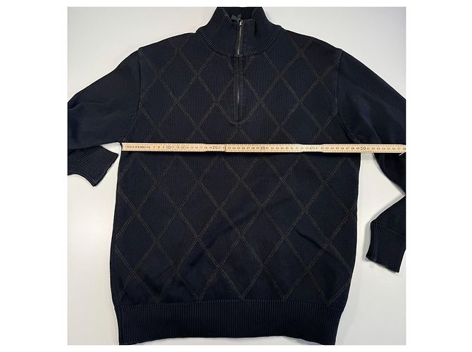 Autre Marque Marlboro Classics Herren Quarter-Zip Pullover Argyle Dunkelblau - Ansicht 6