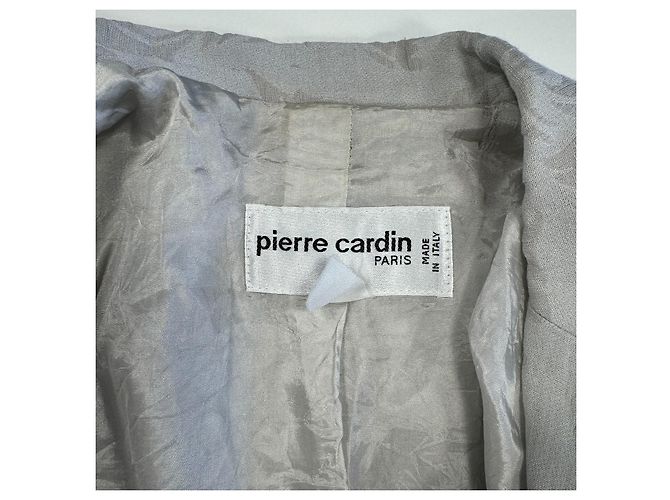 Pierre Cardin Paris Langer Blazer Hellgrau Jacquard Leinen - Ansicht 3