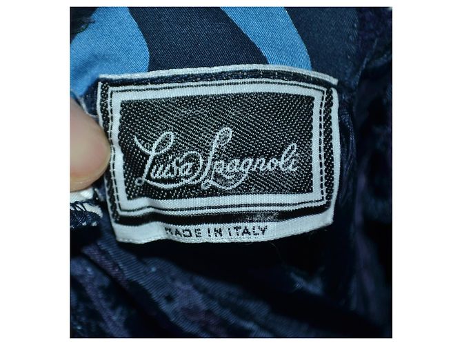 Luisa Spagnoli Vestido Estampado Abstracto Blanco Azul Azul oscuro - vista 5