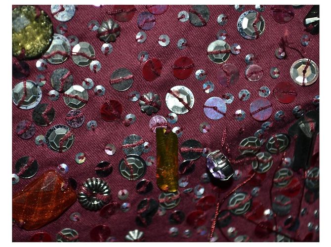 Pinko Abito corto con frange e paillettes Bordò Metallico - vista 2