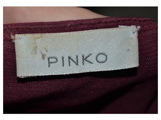 Pinko Abito corto con frange e paillettes Bordò Metallico - vista 5