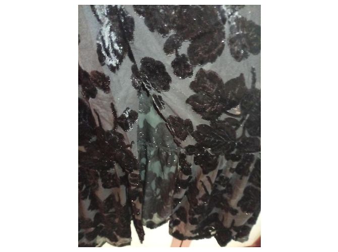 The Kooples Abito lungo nero con paillettes e velluto - vista 3