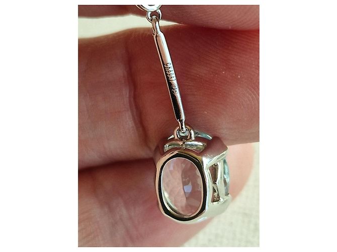 Orecchini pendenti Mauboussin in oro bianco 18 carati con acquamarina e zaffiri Argento Blu - vista 8
