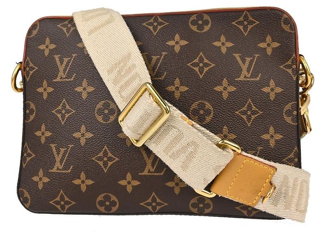Louis Vuitton Nigo Trio Messenger Limited Edition Stripes Monogram Canvas Marrone - vista 2