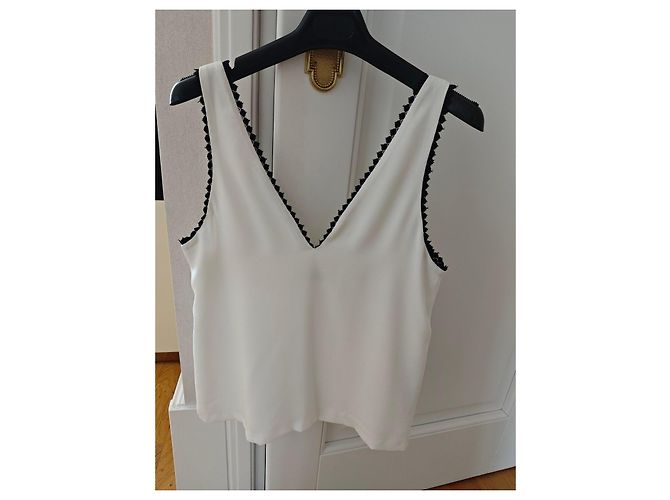 The Kooples Top blanco con encaje negro - vista 4
