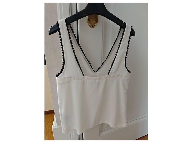 The Kooples Top blanco con encaje negro - vista 5