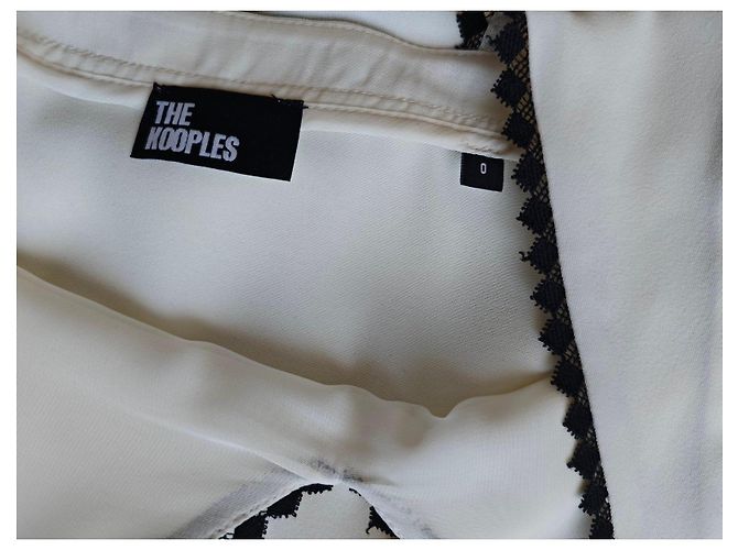 The Kooples Top blanco con encaje negro - vista 7