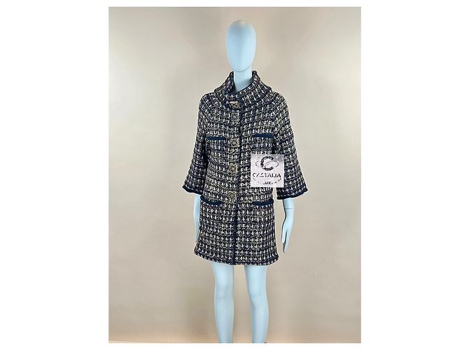 Chanel Abrigo 16K$ Iconic Paris / Byzance CC Gripoix Buttons Coat 36 FR - vista 3