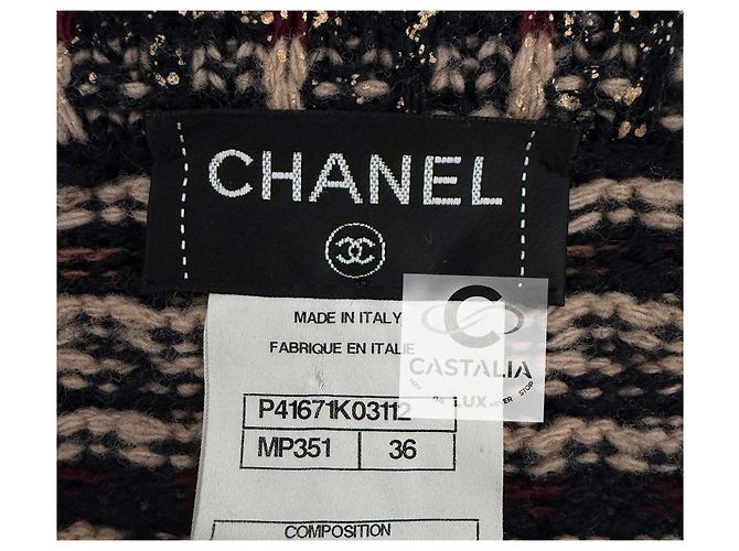 Chanel Abrigo 16K$ Iconic Paris / Byzance CC Gripoix Buttons Coat 36 FR - vista 8