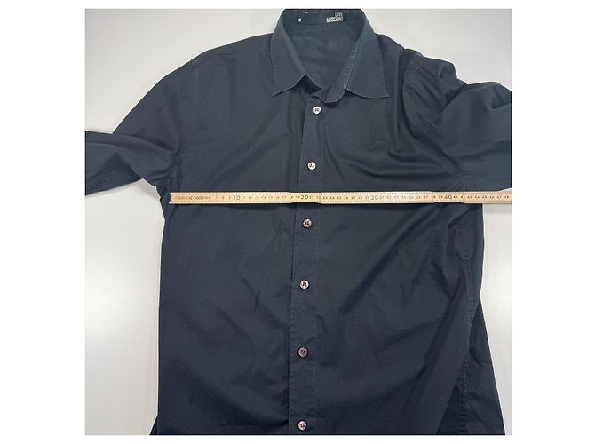 Camicia in cotone nera Love Moschino con dettaglio logo Nero - vista 5