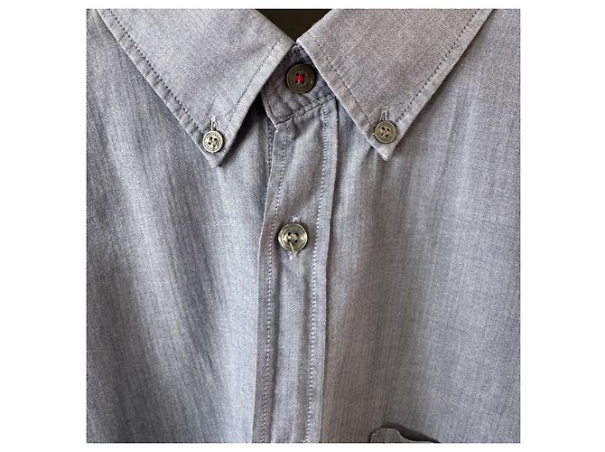 Camicia con bottoni in cotone blu da uomo Burberry Brit - vista 2