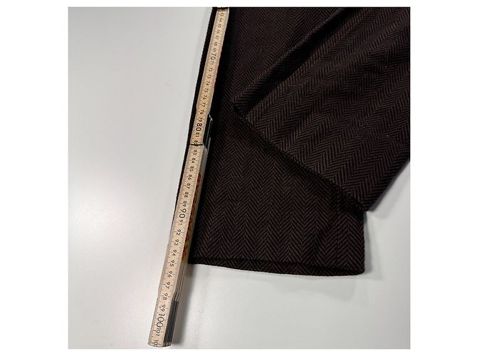 Pantalones con cinturón de lana espiga marrón Dolce & Gabbana - vista 6