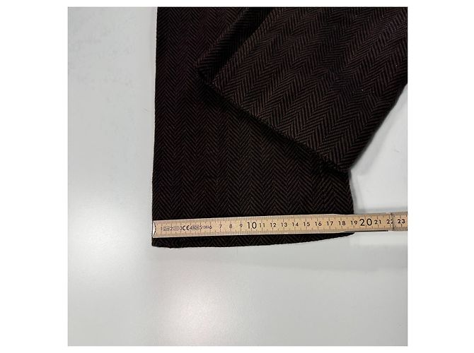 Pantalones con cinturón de lana espiga marrón Dolce & Gabbana - vista 8