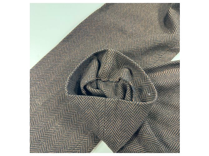 Pantalones con cinturón de lana espiga marrón Dolce & Gabbana - vista 9