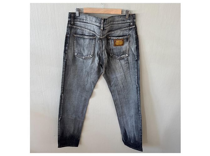 Jeans in denim distressed Dolce & Gabbana Grigio - vista 2