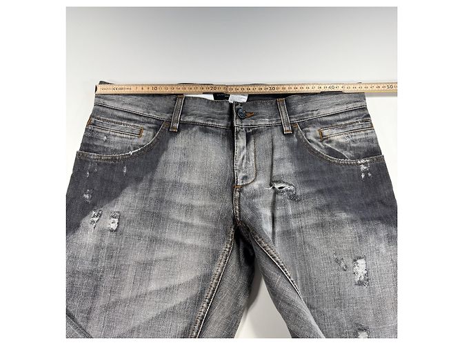 Jeans in denim distressed Dolce & Gabbana Grigio - vista 3