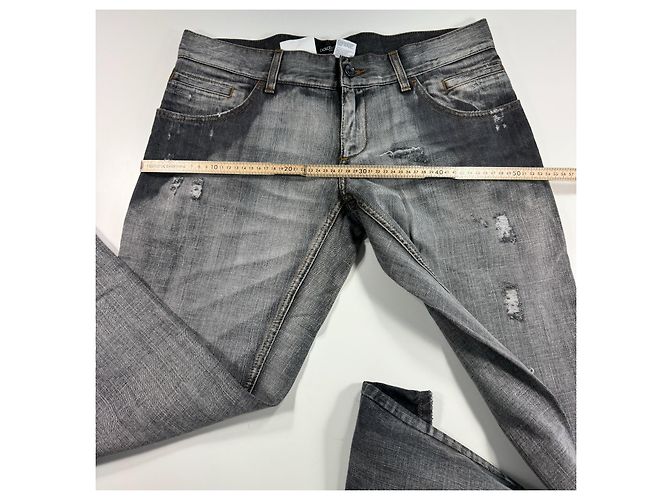 Jeans in denim distressed Dolce & Gabbana Grigio - vista 4