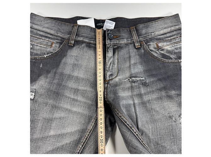 Jeans in denim distressed Dolce & Gabbana Grigio - vista 5