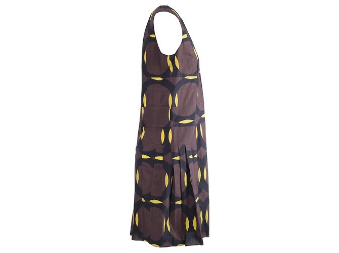 Vestido sin mangas Marni con estampado geométrico de círculos marrones y amarillos - vista 3