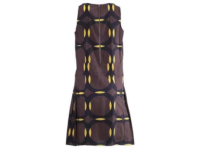 Vestido sin mangas Marni con estampado geométrico de círculos marrones y amarillos - vista 4