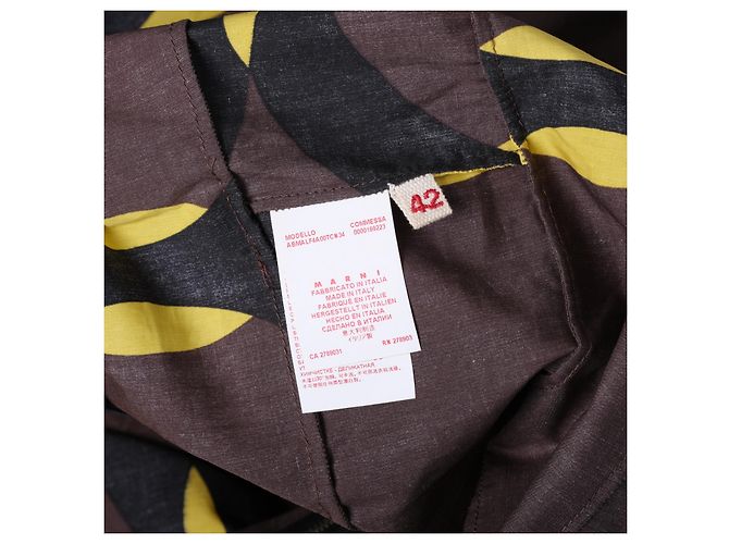Vestido sin mangas Marni con estampado geométrico de círculos marrones y amarillos - vista 8