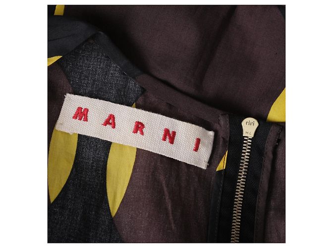 Vestido sin mangas Marni con estampado geométrico de círculos marrones y amarillos - vista 9