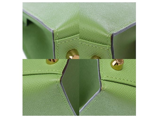 Hermès HERMES Kelly 28 Tasche aus grünem Leder - 103667 - Ansicht 11