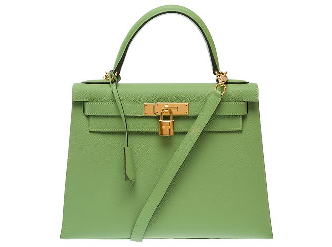 Hermès HERMES Kelly 28 Tasche aus grünem Leder - 103667 - Ansicht 2