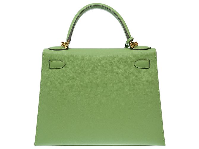 Hermès HERMES Kelly 28 Tasche aus grünem Leder - 103667 - Ansicht 3