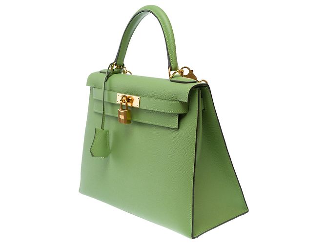 Hermès HERMES Kelly 28 Tasche aus grünem Leder - 103667 - Ansicht 4