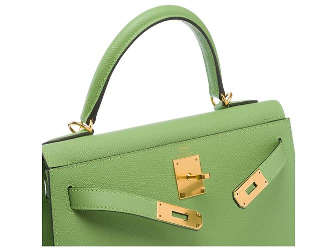 Hermès HERMES Kelly 28 Tasche aus grünem Leder - 103667 - Ansicht 6