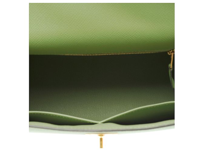 Hermès HERMES Kelly 28 Tasche aus grünem Leder - 103667 - Ansicht 8