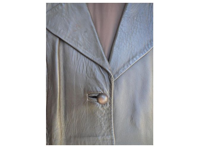 Autre Marque Cappotto vintage in pelle Marrone - vista 4