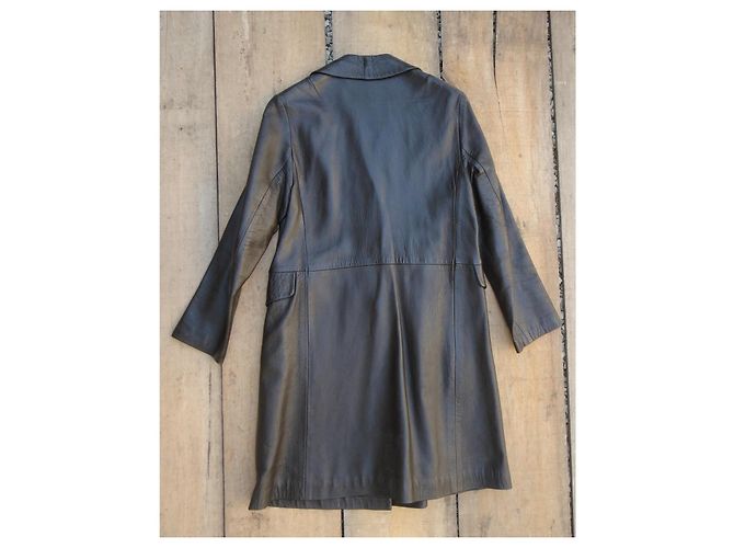 Autre Marque Cappotto vintage in pelle Marrone - vista 5