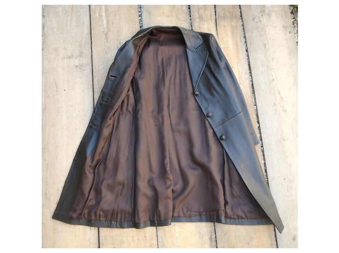 Autre Marque Cappotto vintage in pelle Marrone - vista 6