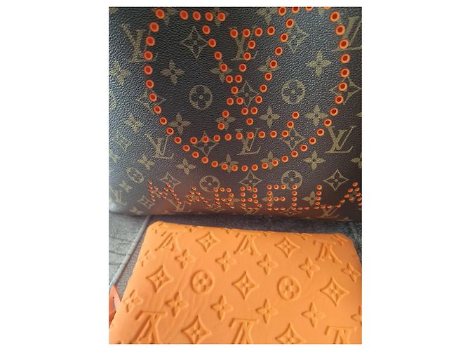 Louis Vuitton Neverfull GM Marbella Marrone Arancione - vista 3
