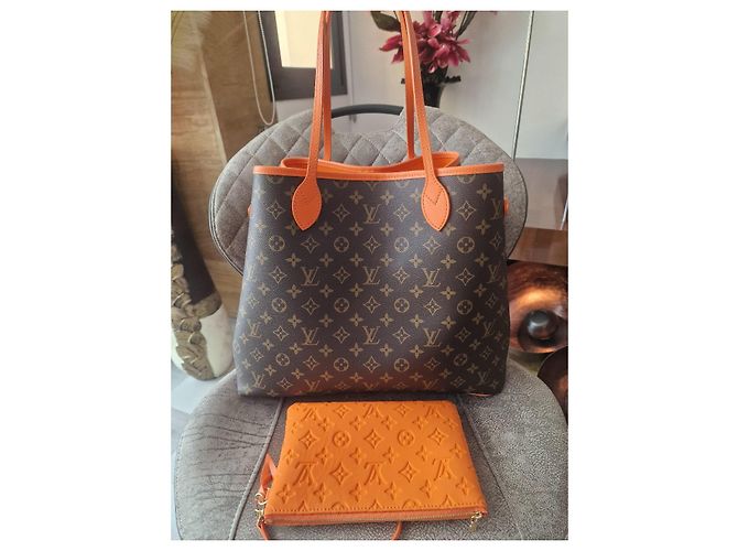 Louis Vuitton Neverfull GM Marbella Marrone Arancione - vista 5