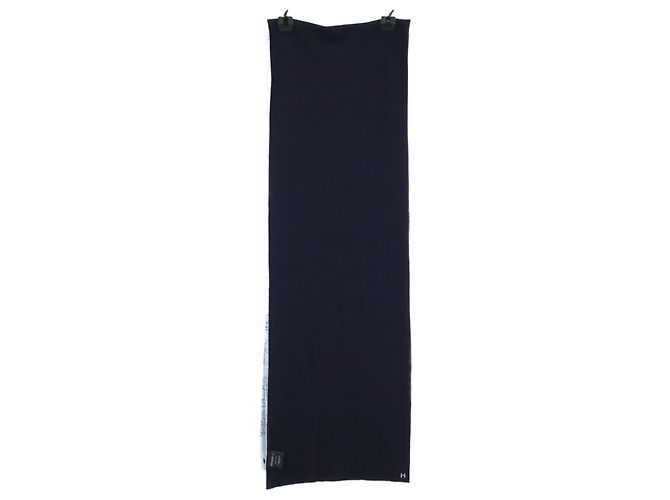 Hermès Hermes Cashmere- und Seidenschal Marineblau Hellblau - Ansicht 5